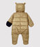 Babies' Quilted Snowsuit JERRYCAN beige/SMOKING blue